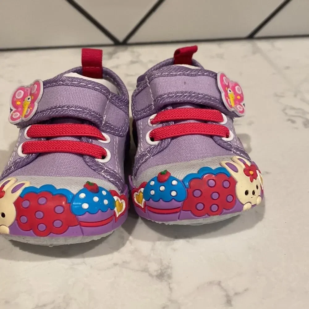 Papos purple bunny sneaker girls closure girly cute maximalist size 1